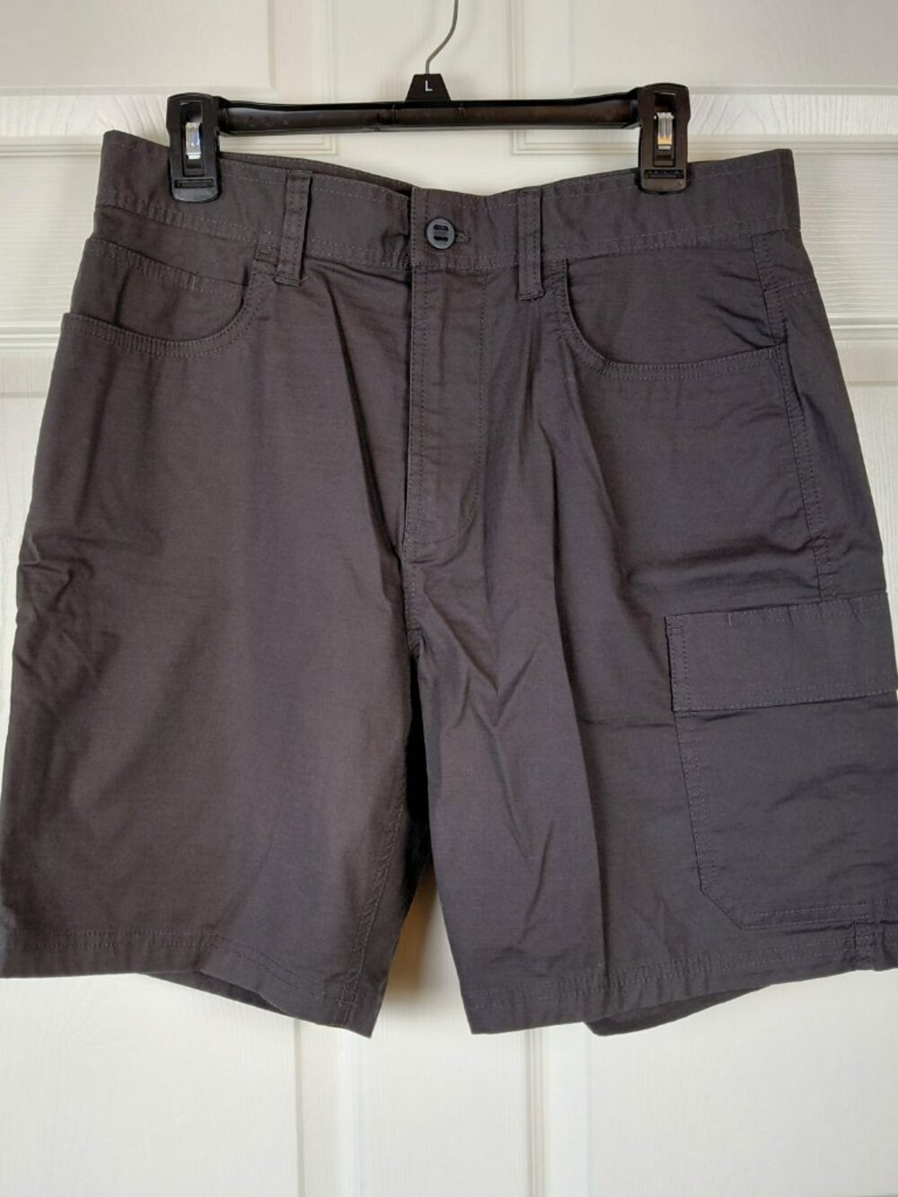 Mens Prana Double Peak Gray Cargo Shorts Size 33/8